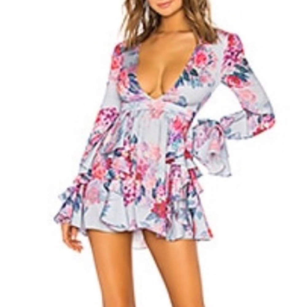 Sexy summer floral mini dress